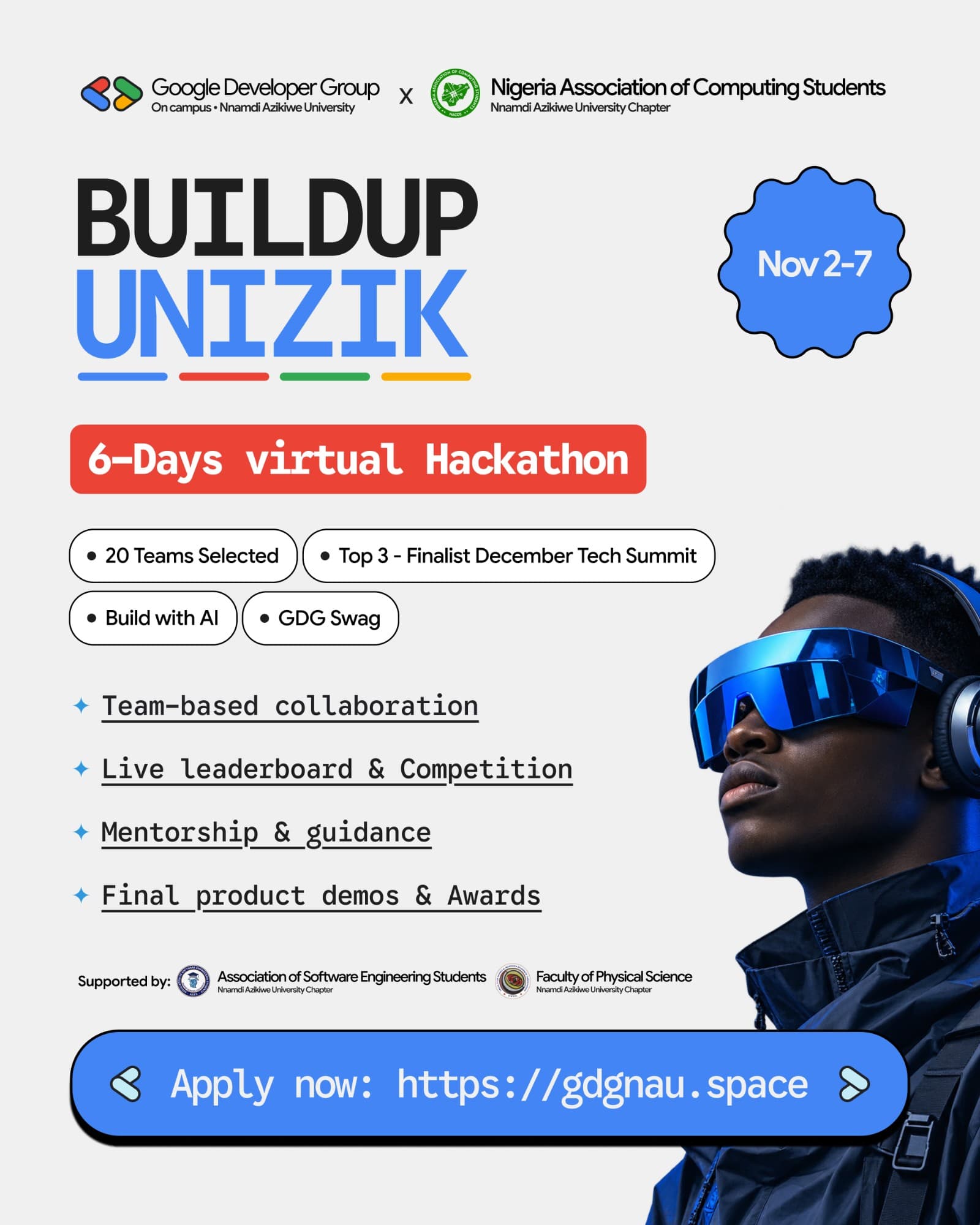 BUILDUP UNIZIK, a 6-day virtual hackathon, 2-7 November